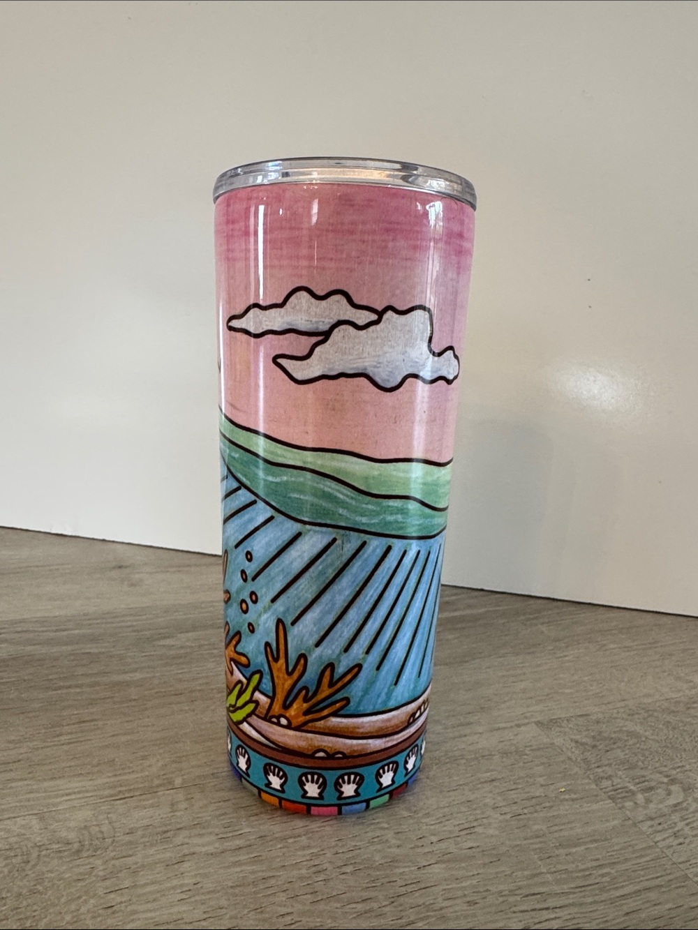 Primitives By Kathy Coral Coffee Tumbler 20oz Beach Reef